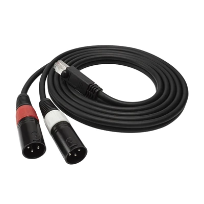 كابل تصحيح الصوت RJ45 ذكر إلى 2 X XLR ذكر