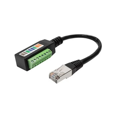 Rj45 ذكر إلى 8pin برغي بلوك بلوك طرفي