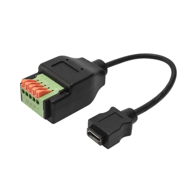 USB Micro B أنثى إلى 5 دبابيس كابل محول بلوك طرفي مع زر ضغط