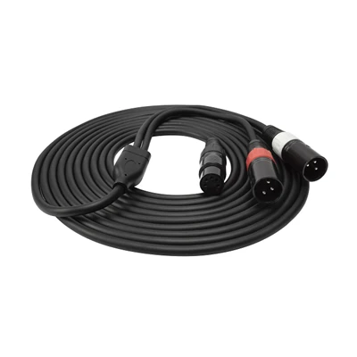 XLR أنثى إلى ثنائي XLR ذكر Y كابل الصوت الفاصل